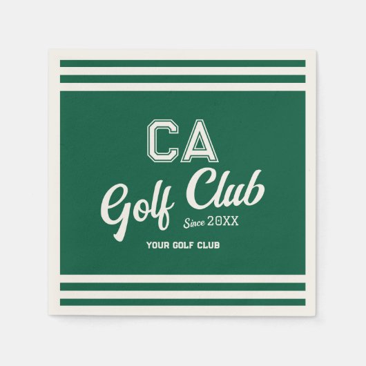 Preppy Green Golf Club Custom Crest Party Servet (Voorkant)