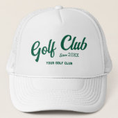 Preppy Green Golf Club Custom Crest Wit Trucker Pet (Voorkant)
