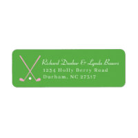 Preppy Green Golf Theme Return Adreslabel