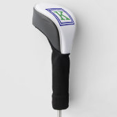 Preppy Green Monogram with Navy Blue Border Golfheadcover (Schuin)