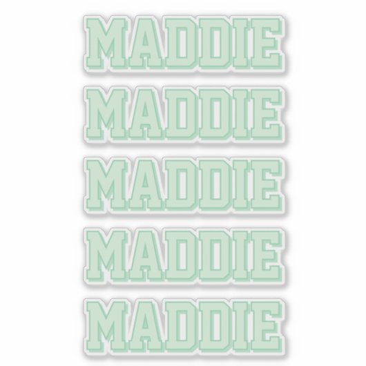 Preppy Green-naam Sticker (Voorkant)