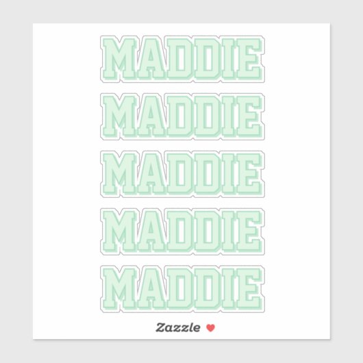 Preppy Green-naam Sticker (Vel)