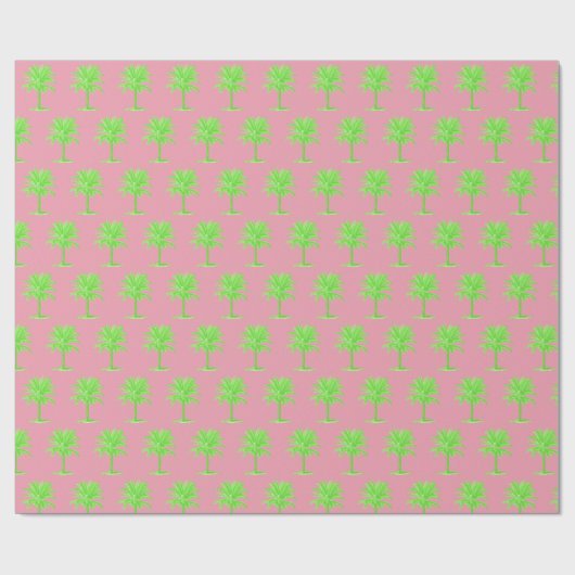 Preppy Green Palm Tree Cadeaupapier (Vlak)