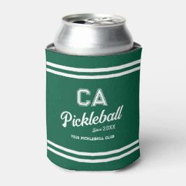 Preppy Green Pickleball Club Custom Crest Party Blikjeskoeler