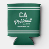 Preppy Green Pickleball Club Custom Crest Party Blikjeskoeler (Voorkant)