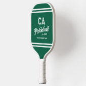 Preppy Green Pickleball Club Custom Crest Party Paddle (Links)