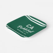 Preppy Green Pickleball Club Custom Crest Party Papieren Bordje (Gebogen)
