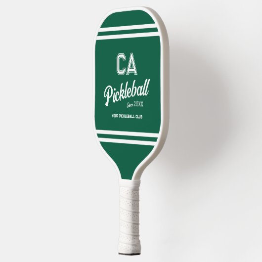 Preppy Green Pickleball Club Custom Crest Party Pickleball Paddle (Links)