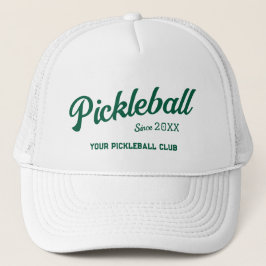 Preppy Green Pickleball Club Custom Crest Party Trucker Pet