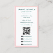 Preppy Green & Pink Stripes Bakery Logo QR Code Visitekaartje (Achterkant)