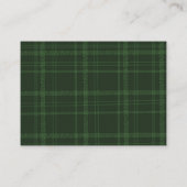Preppy Green Plaid Teddy Bear Diaper Raffle Informatiekaartje (Achterkant)