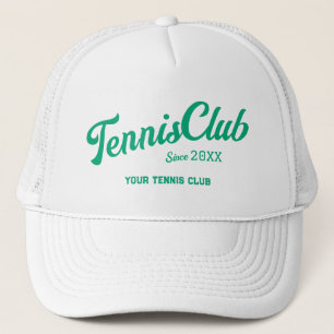Preppy Green Tennis Club Custom Crest Party Trucker Pet