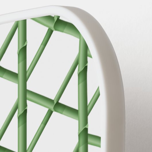 Preppy Green Trellis Bamboo Small Pattern Monogram Pickleball Paddle (Links Detail)