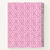 Preppy Griekse Sleutel Monogram – Heet Roze & Mari Notitieboek (Achterkant)