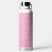 Preppy Griekse Sleutel Monogram - Heet Roze & Mari Waterfles (Achterkant)