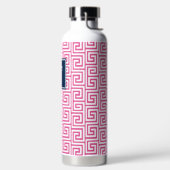 Preppy Griekse Sleutel Monogram - Heet Roze & Mari Waterfles (Links)