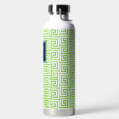 Preppy Griekse Sleutel Monogram - Limoengroen & Ma Waterfles (Links)