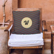Preppy Groen & Bordeauxrode Strepen Monogram