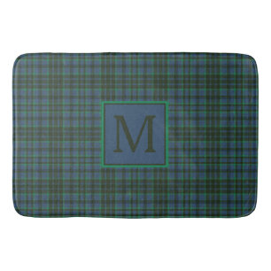 Preppy groen en blauw geplakt monogram badmat
