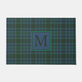 Preppy groen en blauw geplakt monogram deurmat (Voorkant)