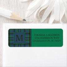 Preppy groen en blauw geplakt monogram