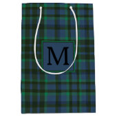 Preppy groen en blauw geplakt monogram medium cadeauzakje (Voorkant)