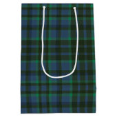 Preppy groen en blauw geplakt monogram medium cadeauzakje (Achterkant)