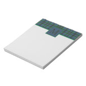 Preppy groen en blauw geplakt monogram notitieblok (Linkerzijde)