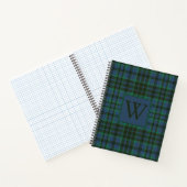 Preppy groen en blauw geplakt monogram notitieboek (Binnen)