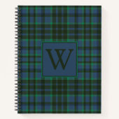 Preppy groen en blauw geplakt monogram notitieboek (Voorkant)