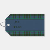Preppy Groen en Blauw Plaid Cadeaulabel (Achterkant Horizontaal)