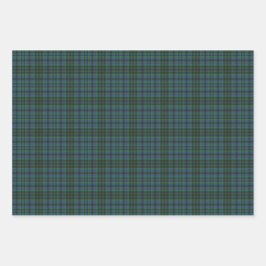 Preppy Groen en Blauw Plaid Inpakpapier Vel (Voorkant 3)