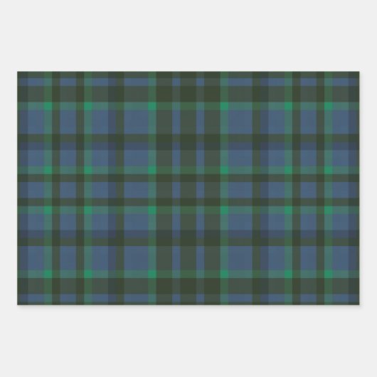 Preppy Groen en Blauw Plaid Inpakpapier Vel (Voorkant)