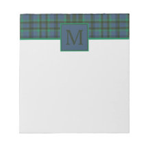 Preppy groen en blauw ruitjes monogram