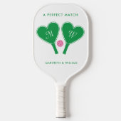 Preppy Groen en Roze Gepersonaliseerd met Foto's Pickleball Paddle (Voorkant)