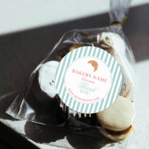 Preppy Groen & Roze Strepen Bakkerij Logo Bedankt