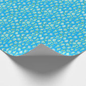 Preppy Groen Wit Blauwe Schelp Cadeaupapier (Hoek)