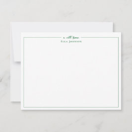 Preppy groen & Wit een notitie van Bedankkaart