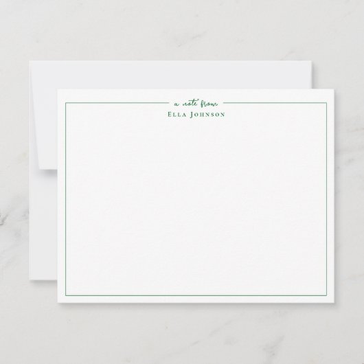 Preppy groen & Wit een notitie van  Bedankkaart (Voorkant)