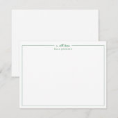 Preppy groen & Wit een notitie van  Bedankkaart (Voorkant / Achterkant)