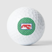 Preppy Groen Wit Link Patroon Marine kreeft Golfballen (Voorkant)