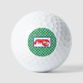 Preppy Groen Wit Link Patroon Marine kreeft Golfballen