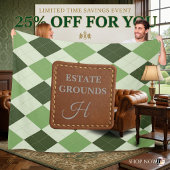Preppy groene argyle namaak leer monogram fleece deken