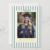 Preppy groene boog foto afstuderen aankondiging (Voorkant)