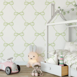 Preppy Groene Boog Grandmillennial Stijl Behang