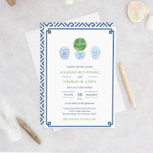 Preppy Groene En Blauwe Met De Hand Geschilderde B