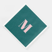 Preppy Groene en Roze Monogram Partij Servet (Hoek)