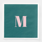 Preppy Groene en Roze Monogram Partij Servet (Voorkant)
