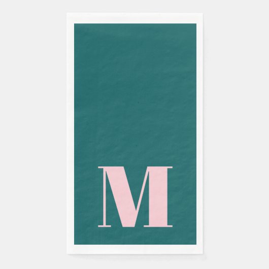 Preppy Groene en Roze Monogram Partij Servet (Voorkant)