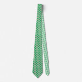 Preppy groene en roze trouw gingham pickleball stropdas (Voorkant)